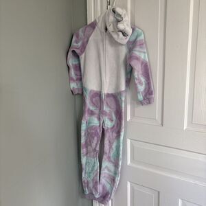 Saint Eve Kids Youth Hooded Fleece Unicorn Sleeper Purple Size Small 7/8